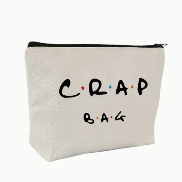 "CRAP BAG" Canvas Cosmetic Bag - Picture 7 of 7